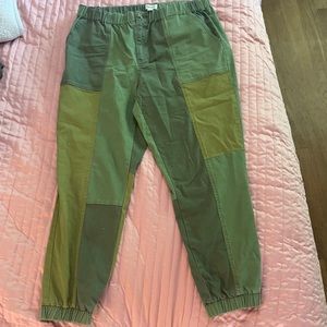 green casual joggers